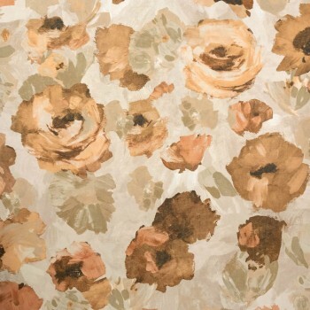 Beige non-woven wallpaper large painted peonies Julie Feels Home Hohenberger 26901-HTM