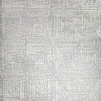 Gray wallpaper metallic shiny trapezoids and lines Pepper Hohenberger 65346-HTM