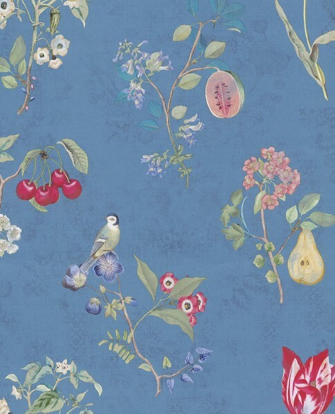 Eijffinger PIP Studio 55-375025, non-woven wallpaper blue flowers