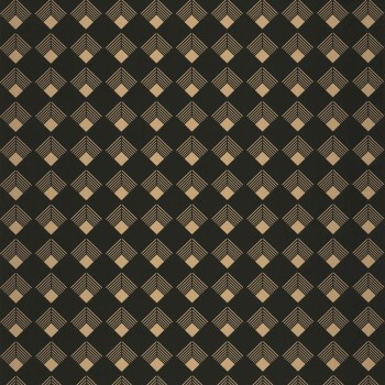 Schwarz und golde Tapete dreidimensionale Wirkung Caselio - Labyrinth Texdecor LBY102139023