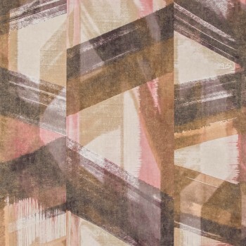 brown and pink non-woven wallpaper striped look Crafted Hohenberger 26798