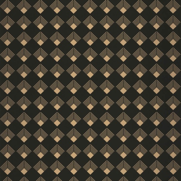 Schwarz und golde Tapete dreidimensionale Wirkung Caselio - Labyrinth Texdecor LBY102139023