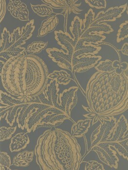 Cantaloupe and Leaf Vines Brown Wallpaper Sanderson Caspian DCPW216764