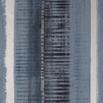 Vertikale Streifen und horizontale Linien mit Glanzeffekt Vlies dunkelblau Adonea Hohenberger 64311-HTM