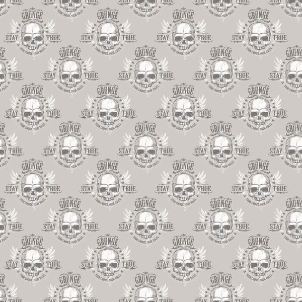 Gray and Black Wallpaper Skull Grunge Essener G45366