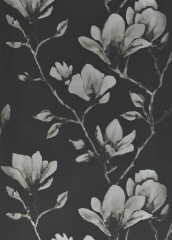 Magnolia Blossoms Black Wallpaper Sanderson Harlequin - Color 1 HTEW112602