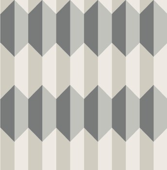 Grau und creame Vliestapete Grafisches Rauten Muster Charleston Rasch Textil 031800