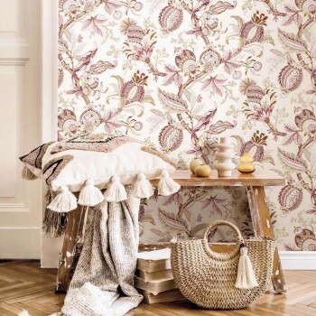 Flower motifs non-woven wallpaper cream Blooming Garden Rasch Textil 084038
