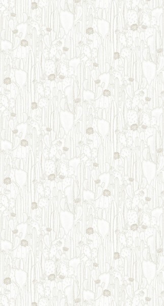 prickly plant non-woven wallpaper white Casadeco - Botanica Texdecor BOTA85920298