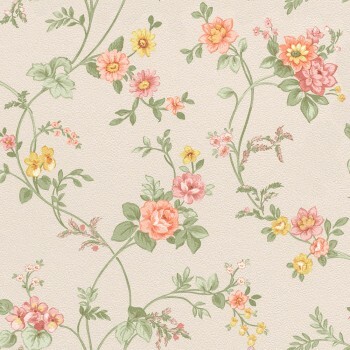 Romantic flower tendrils sand beige non-woven wallpaper Petite Fleur 5 Rasch Textil 288345