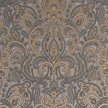 Floral ornaments in 3D optics with copper luster pigments Fleece gray Adonea Hohenberger 64328-HTM