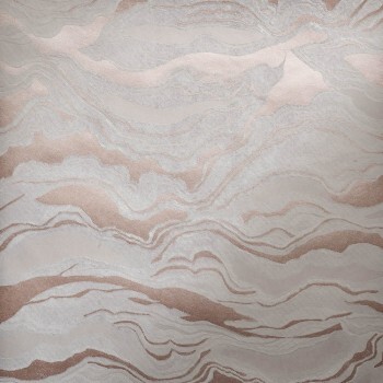 Rose gold gray non-woven wallpaper waves Slow Living Hohenberger 30025-HTM