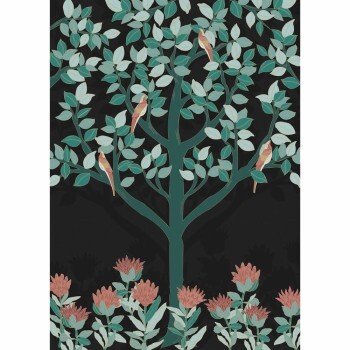 Dark Green Tree Caselio Mural - Dream Garden DGN102367198