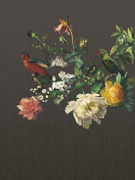 Blumen/Papagei Wandbild schwarz Museum Eijffinger 307400