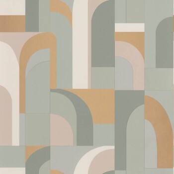 Green non-woven wallpaper linear pattern Caselio - Labyrinth Texdecor LBY102087026