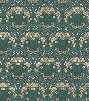 Playful flower pattern green non-woven wallpaper Sophia Rasch 710045