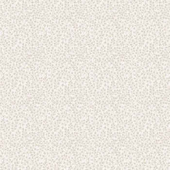 Leaves and branches non-woven wallpaper beige and white Blooming Garden Rasch Textil 084047