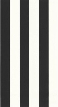 Striped pattern black white non-woven wallpaper Caselio - Moonlight 2 MLGT104029290