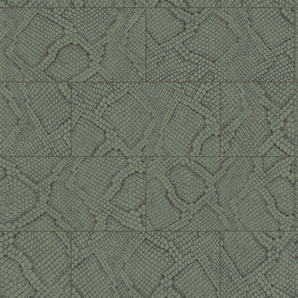 non-woven wallpaper snake skin pattern olive green 347787