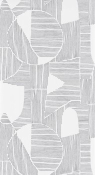 Weiß und schwarze Vliestapete Grafisch Casadeco - Gallery Texdecor GLRY86129127
