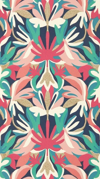 stilisierte Blumenformen schwarz Tapete Sanderson Harlequin - Colour 1 HTEW112761