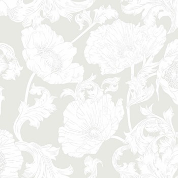Weiße Blumen Mustertapete Ekbacka 014022