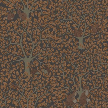 Wald und Tiere Braun Tapete Grönhaga Rasch Textil 044114