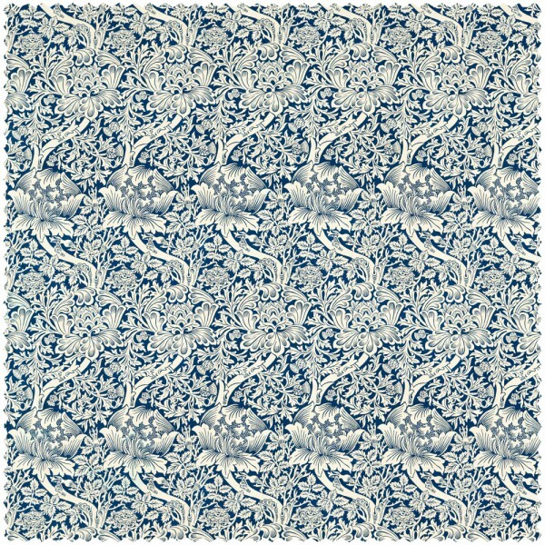 Decoration fabric magnificent foliage blue MEWF227035