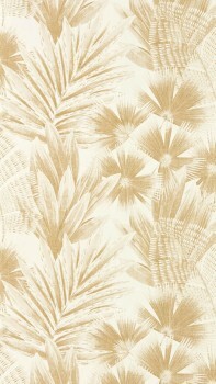 fanned palm leaves beige vinyl wallpaper Sanderson Harlequin - Color 1 HTEW112774