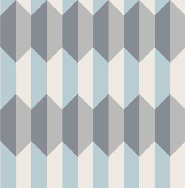 Rauten Grafik Grau und blau Tapete Charleston Rasch Textil 031812