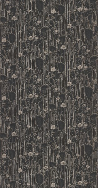 cactus blossom black non-woven wallpaper Casadeco - Botanica Texdecor BOTA85929512