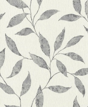 leaf tendrils with gloss effect cream non-woven wallpaper Rasch wallpaper change 2 651249