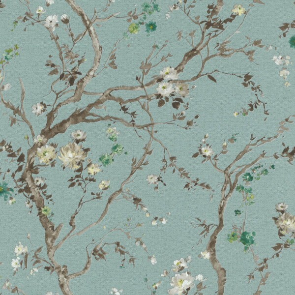 non-woven wallpaper curved twigs blue-grey 295886