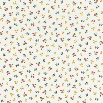 lemons, strawberries and blueberries non-woven wallpaper white Petite Fleur 5 Rasch Textil 288239