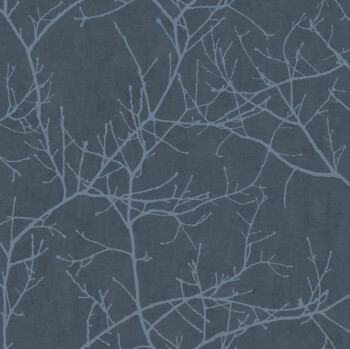 Blue non-woven wallpaper shiny branches Casadeco - Riverside 3 Texdecor RVSD16966776