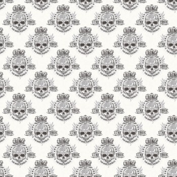 White and Black Wallpaper Skull Grunge Essener G45365