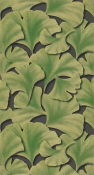 Textured leaves wallpaper green Casadeco - Ginkgo Texdecor GINK86247431