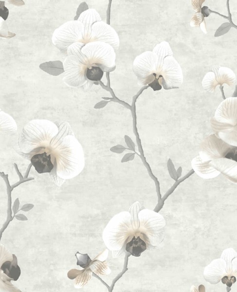 Blütentextur Vliestapete hell grau Malibu Rasch Textil 101425