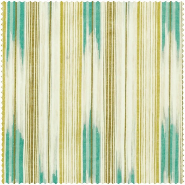 striped pattern and graphic shapes beige and green furnishing fabric Sanderson Caspian DCAC226645