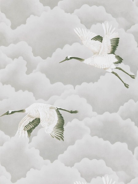 Flying Cranes Brown Beige Wallpaper Sanderson Harlequin - Color 1 HGAT111230
