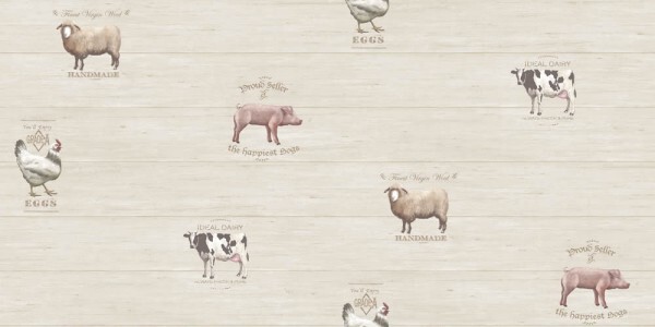 Pig wallpaper beige Kitchen Recipes Essener G12300