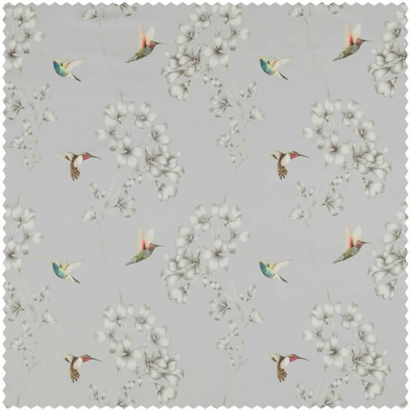 Flower tendrils and leaves gray furnishing fabric Sanderson Harlequin - Color 1 HTEF120981