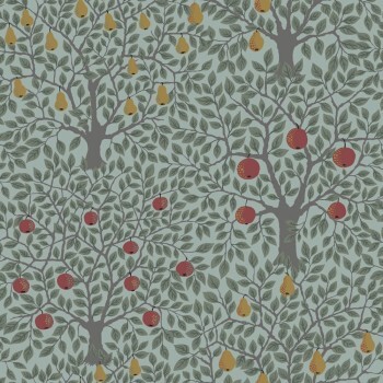 forest green non-woven wallpaper apple tree Grönhaga Rasch Textil 133014