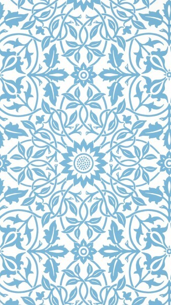 Tapete stilisiertes Blumenmuster blau MSIM217079