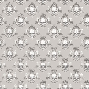 Gray and Black Wallpaper Skull Grunge Essener G45366