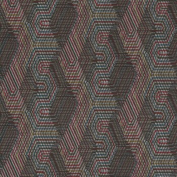 Tapete gewebtes Muster afrikanisch schwarz 751925