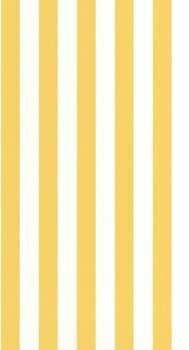 Gelb und weiße Vliestapete Blockstreifen Mediterranee Casadeco MEDI87432043