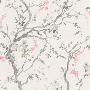 non-woven wallpaper flowers and branches beige 295879