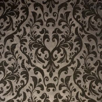 tendril pattern non-woven wallpaper flock dark brown Urban Classics Hohenberger 81253-HTM