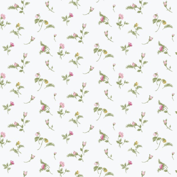 White non-woven wallpaper meadow flowers Blooming Garden Rasch Textil 084009
